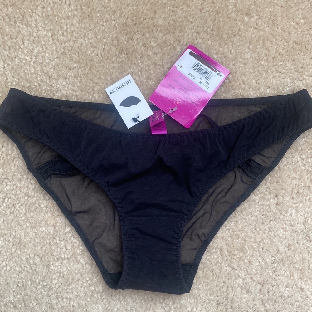 Brand New L’Agent Provocative NWTBlack Transparent Mesh Underwear w back zipper